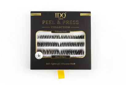 IDO Peel & Press eyelash collection packaging on a white background