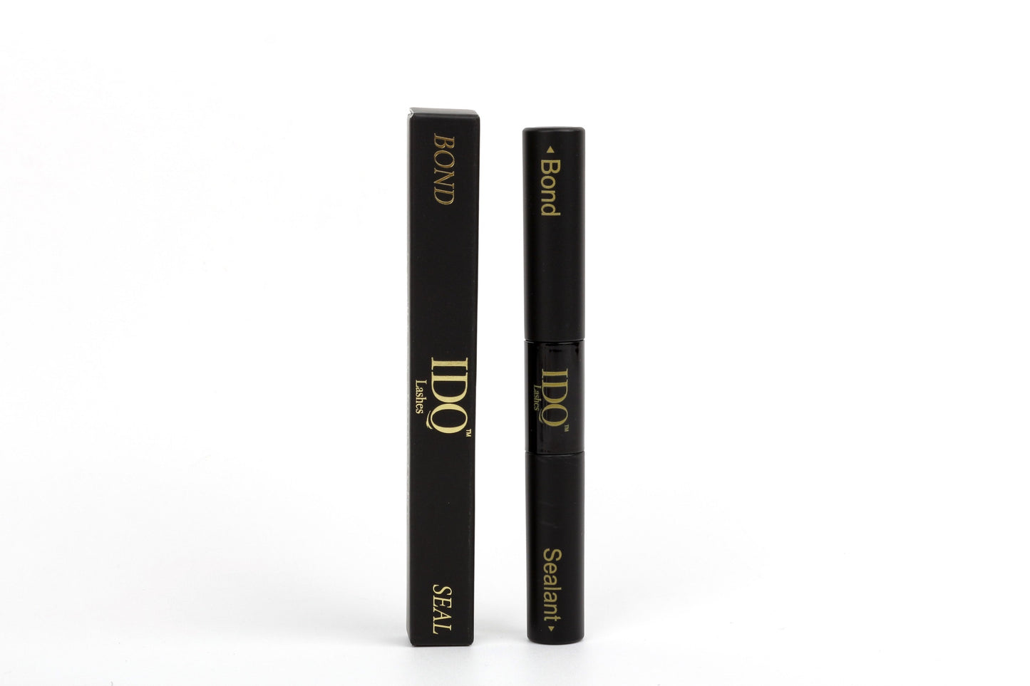 Black cosmetic tube and packaging with 'IDO' branding on a white background